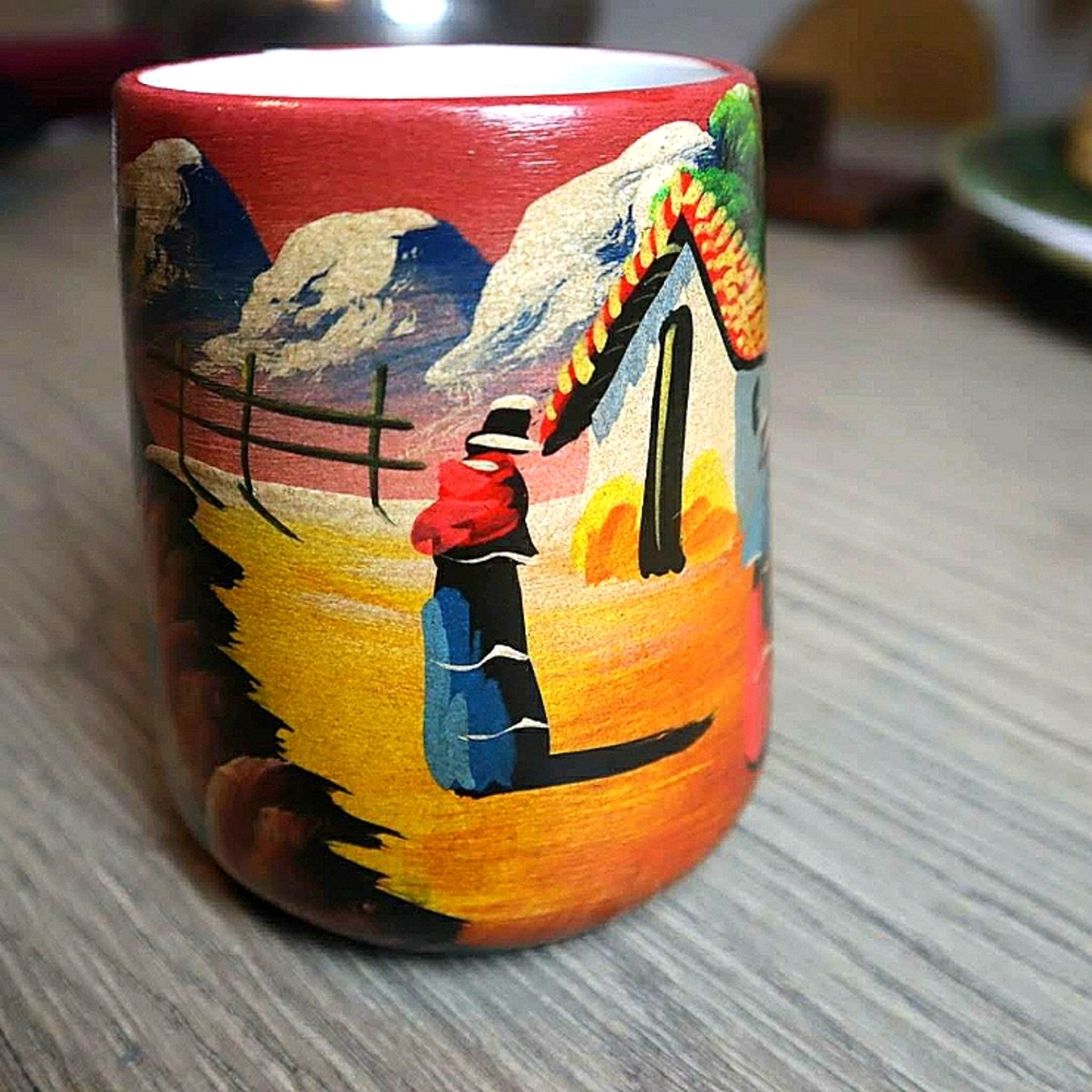 Handmade & Painted Mexican Mug, large